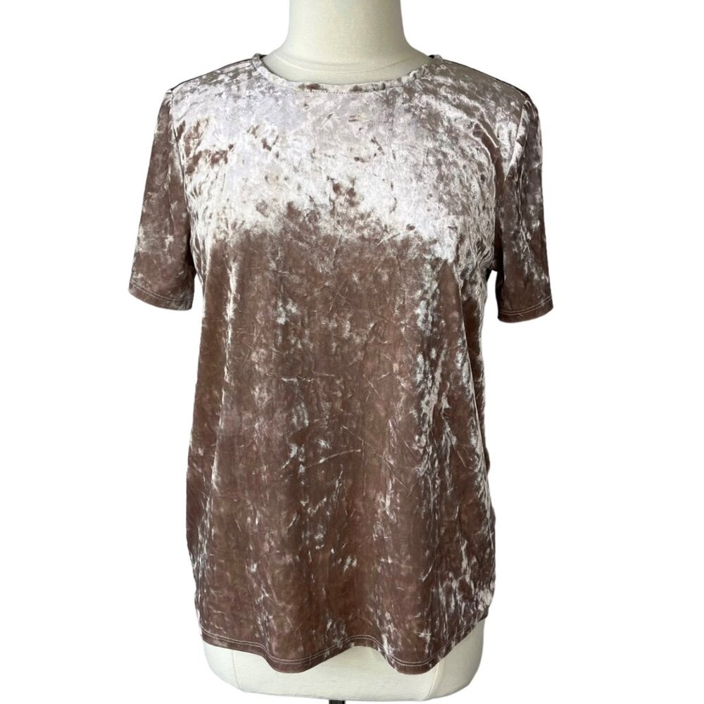 Beach Lunch Lounge Crushed Velvet Shirt Blouse Medium Pink Back Tie